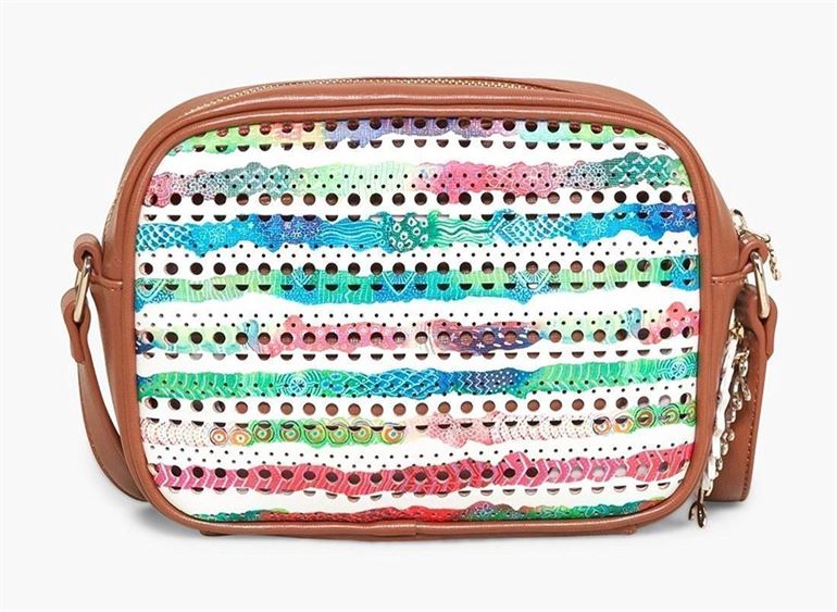 Sac desigual bleu clearance et marron