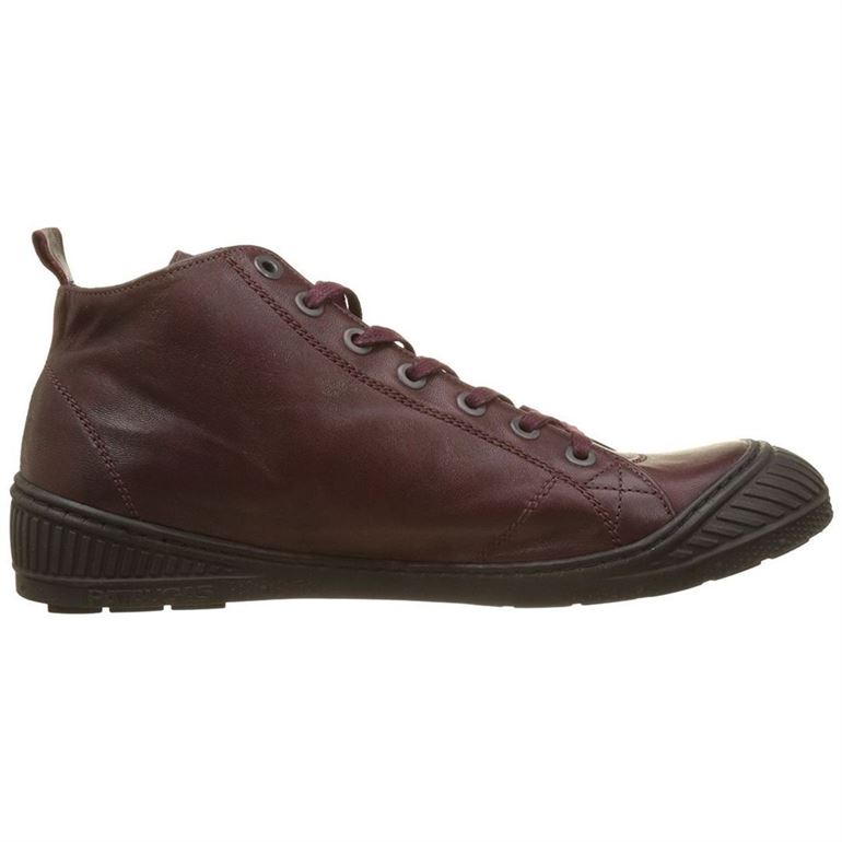 Chausson cuir FOURRES Marron/Bordeaux chez  adulte, femme,  homme.