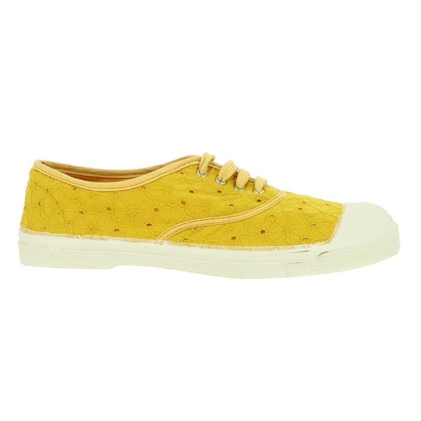 KROSS LOW BOOTS PATENT KR BRODERIE ANGLAISE:Jaune/Textile/Textile/Caoutchouc/Jaune