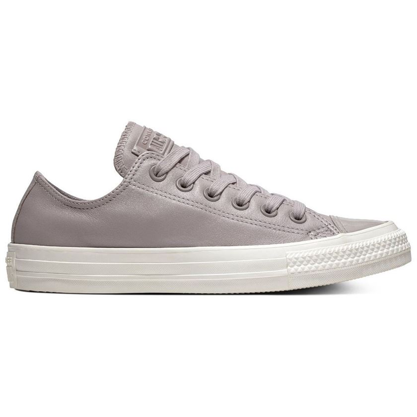 CORA CHUCK TAYLOR ALL STAR LEATHER - OX:Gris/Cuir/Textile/Caoutchouc/Gris