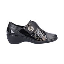 JADON POLKA 47161:Noir/Cuir/Textile/Synthétique/Bronze