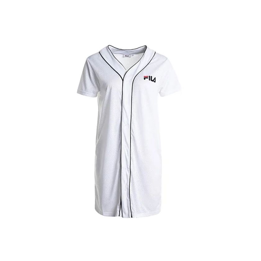 4150-301 ROBIN BUTTON BASEBALL DRESS:Blanc/Polyester/Polyester/ND/Blanc