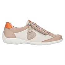 HIPSNAKE R3415:Blanc/Cuir/Cuir, Textile/Caoutchouc/white/sand