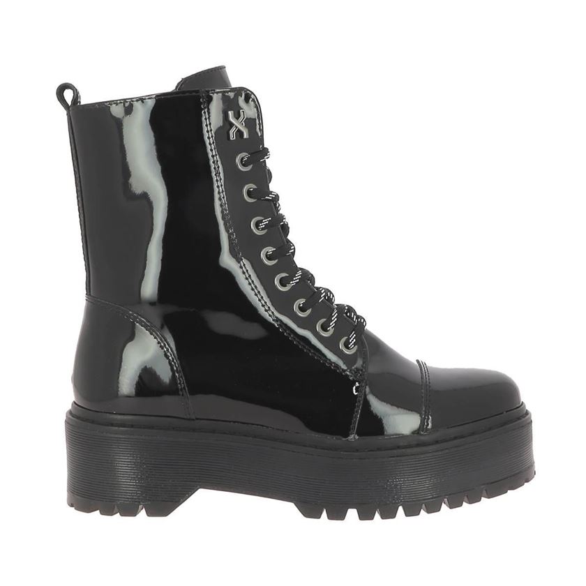 MELYNE RIFKA SUPER CHNUKY:Noir/Cuir/Textile/Caoutchouc/Noir