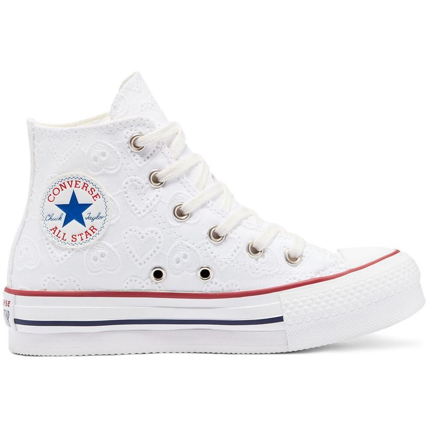 CTAS ALL STAR HI CTAS EVA LIFT HI:Blanc/Textile/Textile/Caoutchouc/Blanc