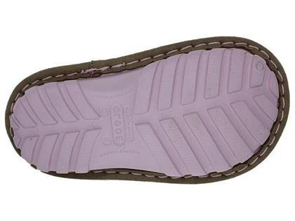 1460 W CROCS, BOTTINES FILLE BEIGE ET ROSE:Marron/Synthétique/Fourré/Synthétique/Brun