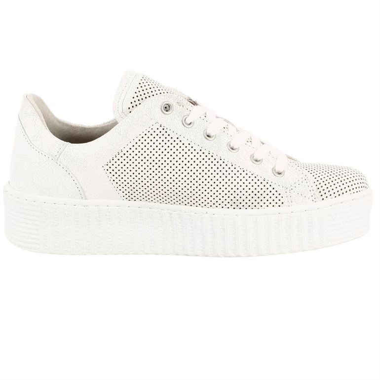 TENNIS ROMY DAMEN SCHNURHALBSCHUH:Blanc/Cuir/Cuir/Caoutchouc/Blanc