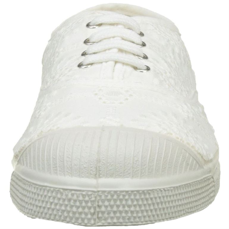 SALAH TTOP TENNIS BRODERIE ANGLAISE:Blanc/Textile/Textile/Caoutchouc/Blanc