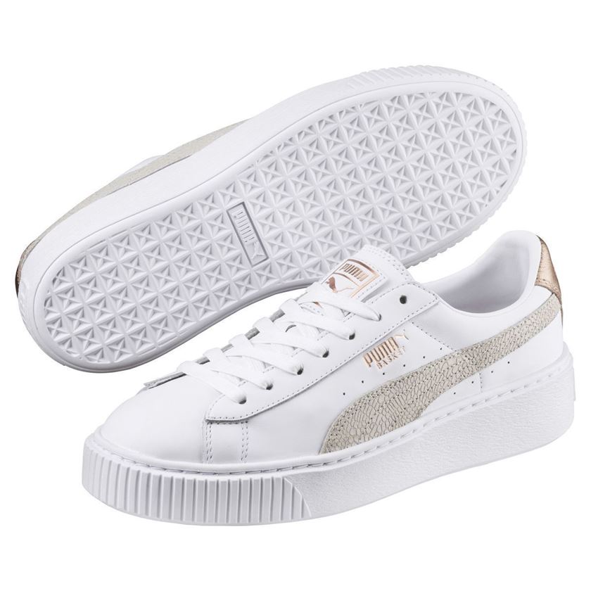 Baskets mode femme Puma basket platform europhia rg blanc VoShoes