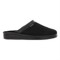 D8686 HERREN PANTOFFEL:Noir/Laine/Textile/Pu/black