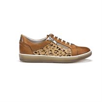 TENNIS ROMY D8506:Marron/Cuir/Textile/Caoutchouc/Camel