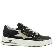 TENNIS ROMY ALE:Noir/Cuir/Cuir/Caoutchouc/Gold