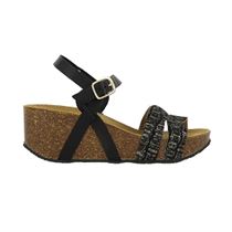 CORALIE SO KIMBO:Noir/Cuir/Cuir/Liège/negro