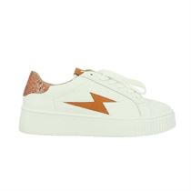 CORALIE JOY:Blanc/Cuir/Textile/Caoutchouc/Ocre