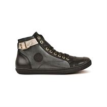 STONE JUMP LOW HOOK & LOOP SNEAKER LATSA MIX:Noir/Cuir/Cuir/Caoutchouc/Gold