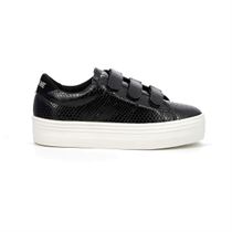 COURT VISION LO PLATO M STRAPS PYTHON:Noir/Cuir/Textile/Caoutchouc/black