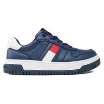 DAMIA FLAG LOW CUT LACE-UP SNEA:Bleu/Textile/Textile/Caoutchouc/blue