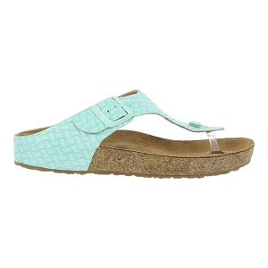 FLAT SLIDE BIO MEMPHIS:Vert/Cuir/Cuir/Liège/Mint