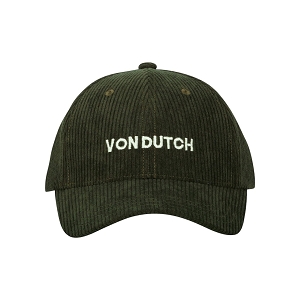 ISIDOR CASQUETTE BASEBALL  VELOURS COTELE BRODERIE:Vert/Textile/Textile/ND/Kaki