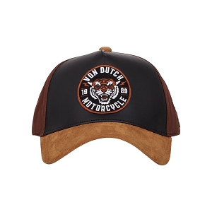 CONTACT LEATHER CASQUETTES TRUCKER:Marron/Textile/Textile/ND/brown