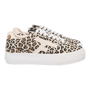 D SERILDA WALNUT PLATFORM  COTTON:Marron/Canvas/Textile/Caoutchouc/leopard