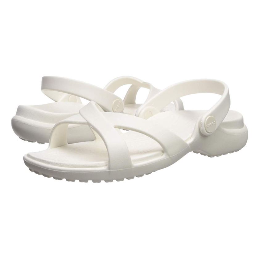Crocs femme meleen crossband sandal blanc1152401_3 sur voshoes.com