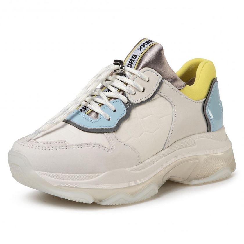 Bronx femme baisley blanc   bleu   jaune1173411_2 sur voshoes.com