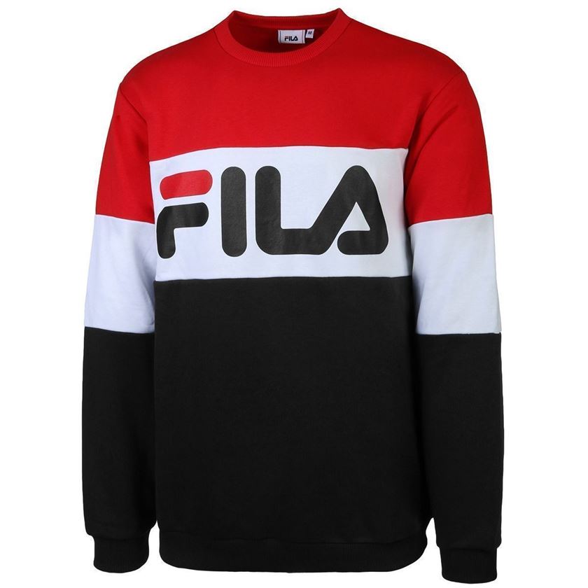 homme Fila homme men straight blocked crew rouge