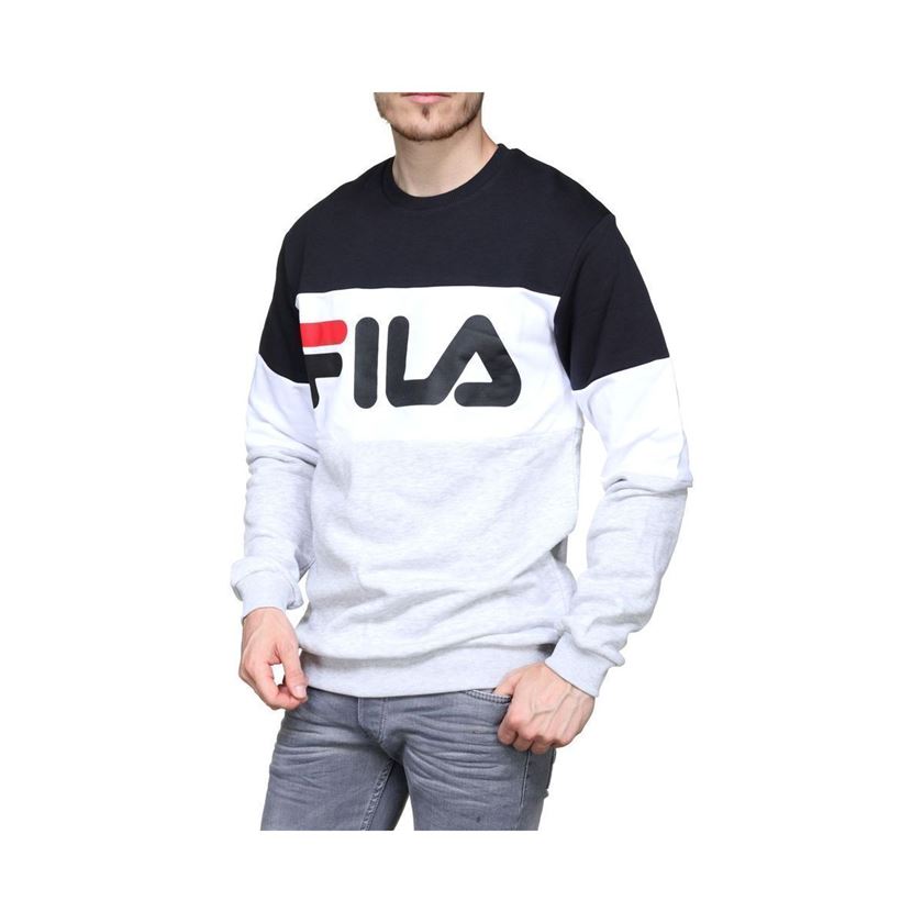 homme Fila homme men straight blocked crew gris