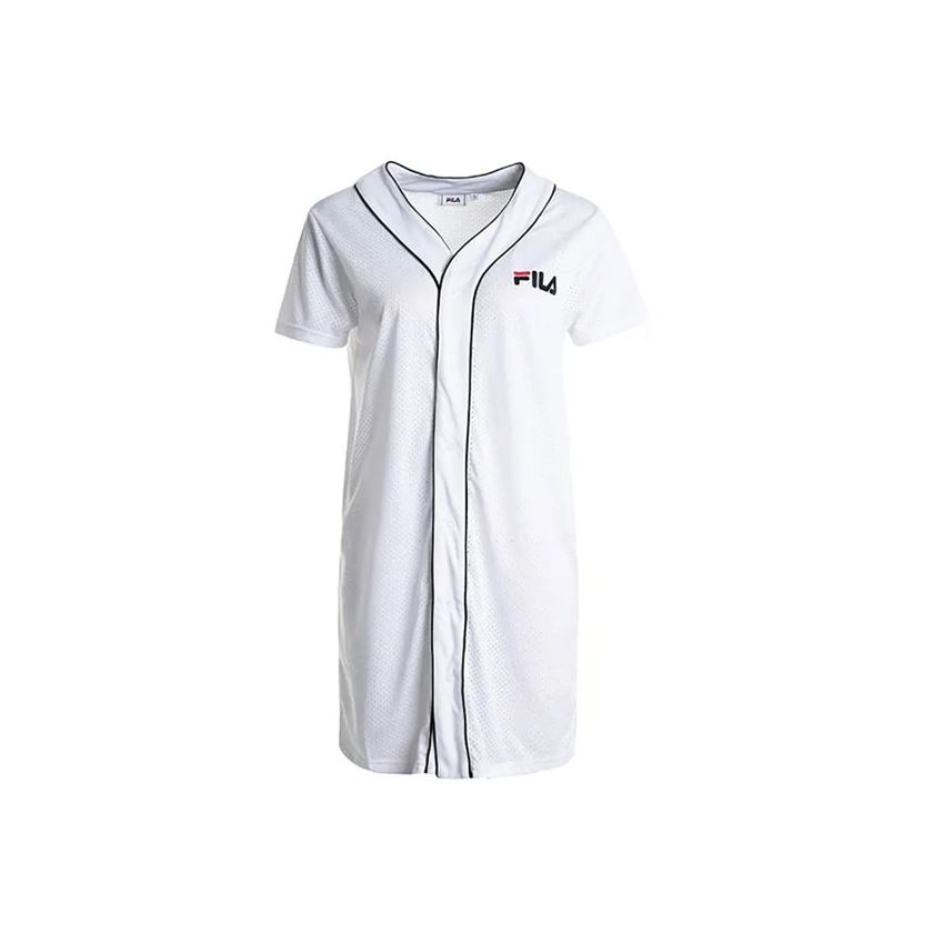 femme Fila femme robin button baseball dress blanc