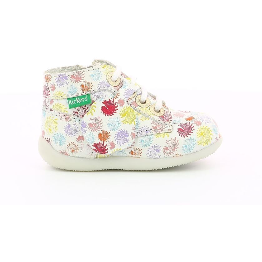 fille Kickers fille bonzip 2 blanc