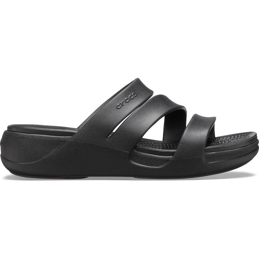 femme Crocs femme monterey strappy wedge noir