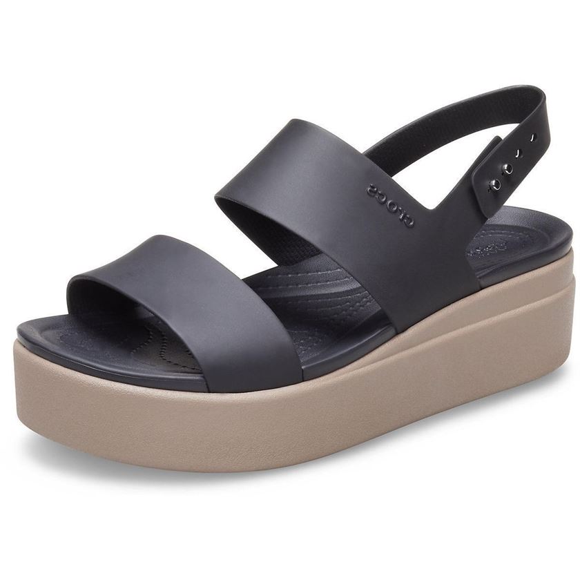 Crocs femme brooklyn low wedge noir1216501_2 sur voshoes.com