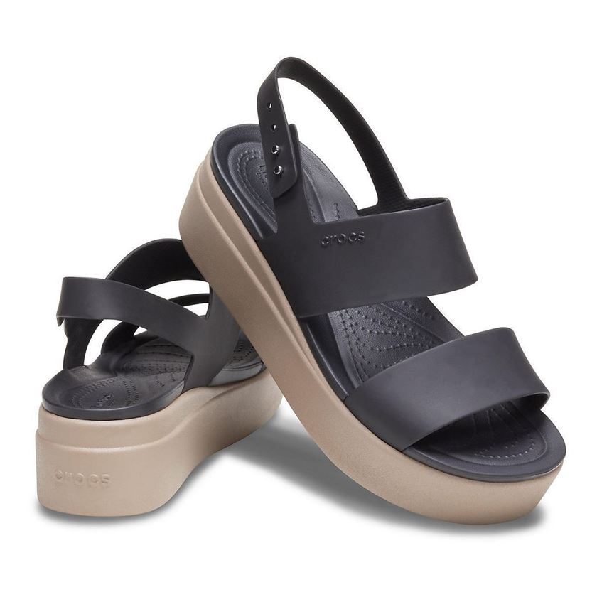 Crocs femme brooklyn low wedge noir1216501_3 sur voshoes.com