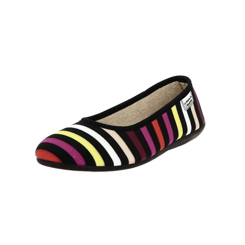 Maison de l espadrille femme ballerine rayee multicolore1236901_2 sur voshoes.com