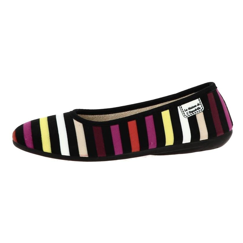 Maison de l espadrille femme ballerine rayee multicolore1236901_3 sur voshoes.com