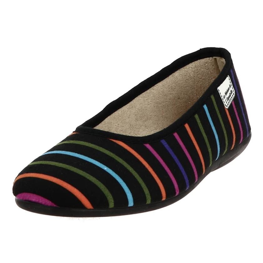 Maison de l espadrille femme ballerine rayee multicolore1236902_2 sur voshoes.com