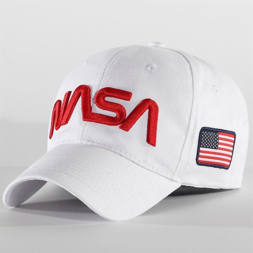 homme Nasa homme flag worm blanc