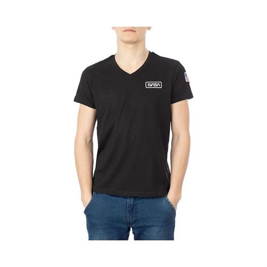 homme Nasa homme basic flag v neck noir