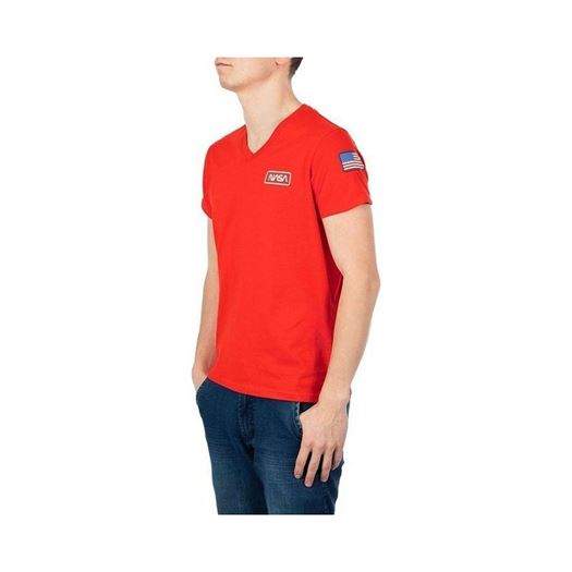 homme Nasa homme basic flag v neck rouge