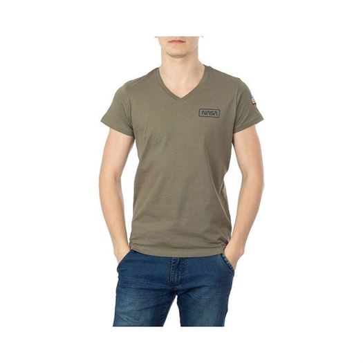 homme Nasa homme basic flag v neck vert