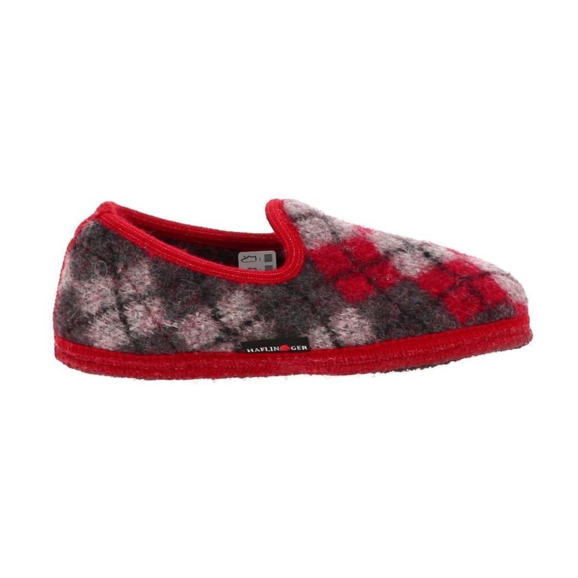 femme Haflinger femme slipper jaquard rouge