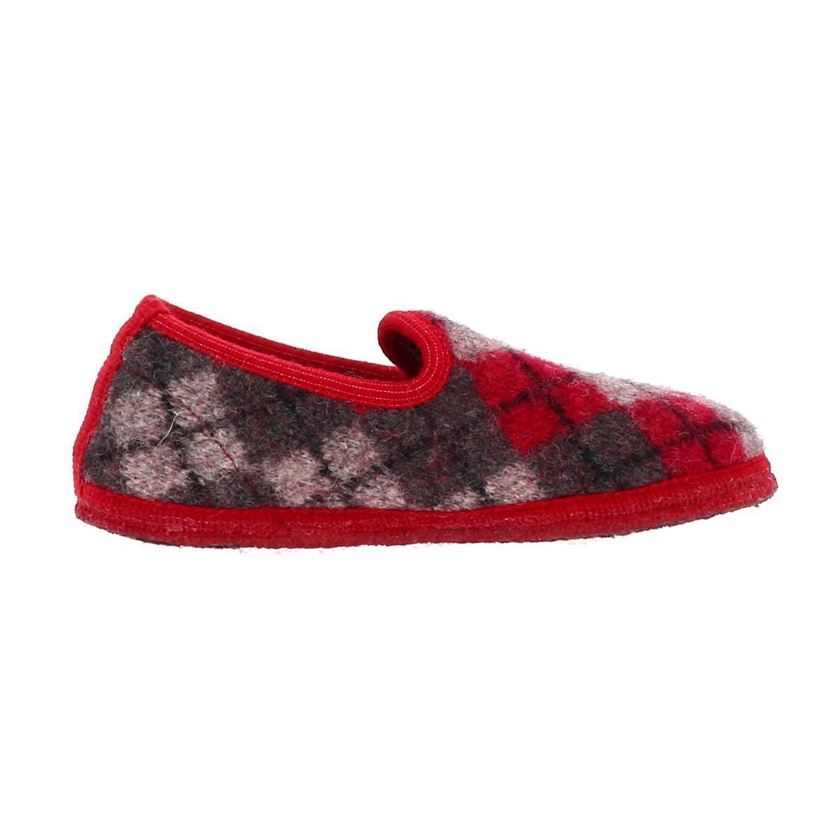 Haflinger femme slipper jaquard rouge1284901_3 sur voshoes.com