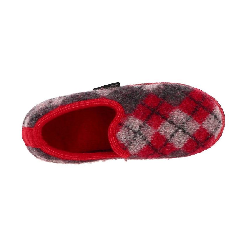 Haflinger femme slipper jaquard rouge1284901_6 sur voshoes.com