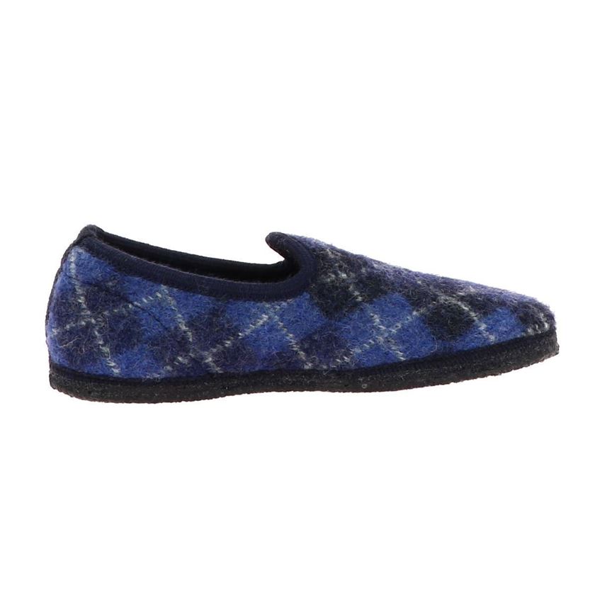 Haflinger femme slipper jaquard bleu1284902_3 sur voshoes.com