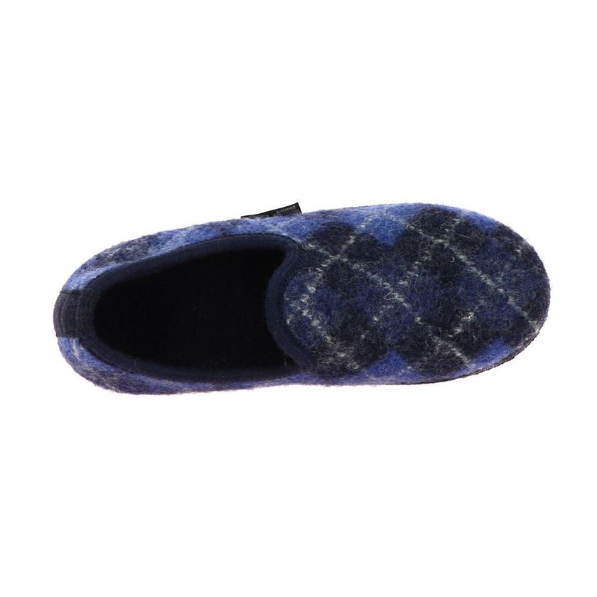 Haflinger femme slipper jaquard bleu1284902_6 sur voshoes.com