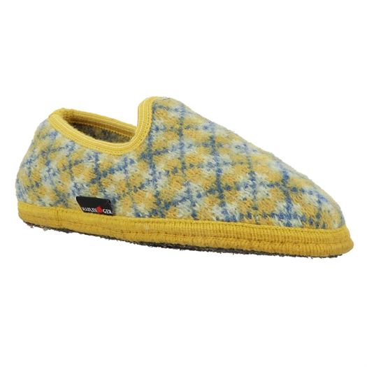 Haflinger homme slipper jaquard jaune1284903_2 sur voshoes.com