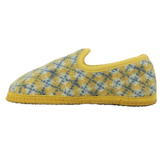 Haflinger femme slipper jaquard jaune1284903_3 sur voshoes.com