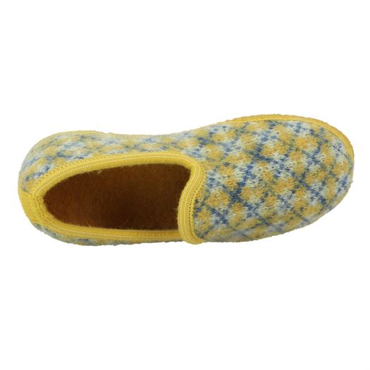 Haflinger homme slipper jaquard jaune1284903_5 sur voshoes.com