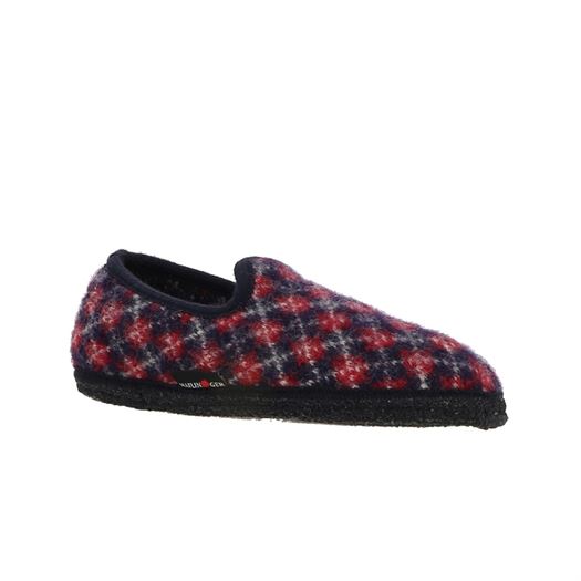 Haflinger femme slipper jaquard bleu1284904_2 sur voshoes.com